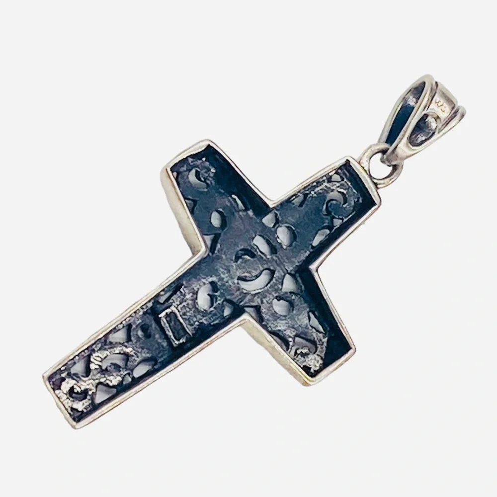 Sterling Silver Scrolled Open Work Cross Pendant